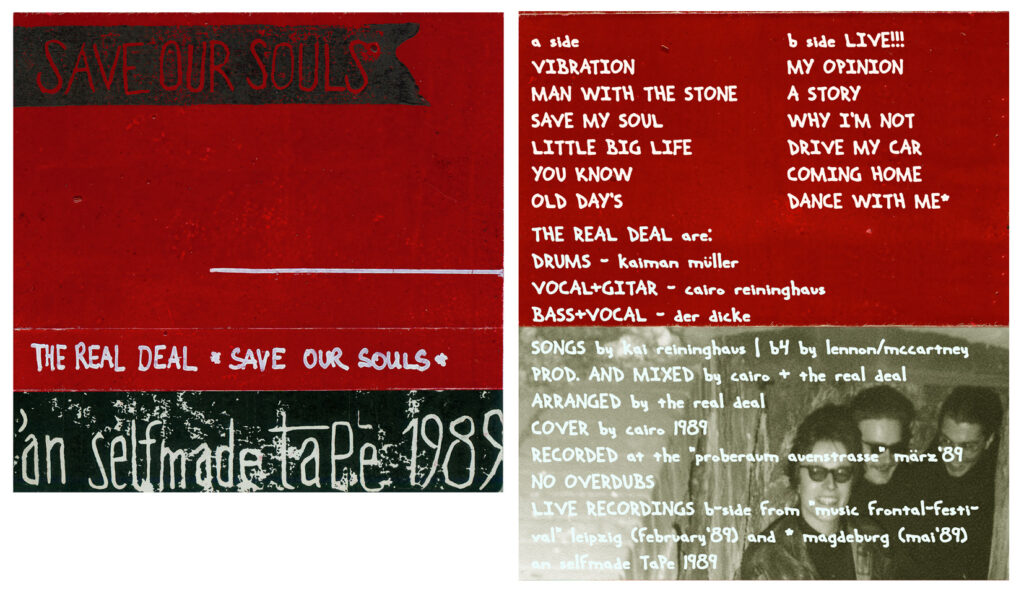 Eine alternative Version der Covers zu SAVE OUR SOULS von THE REAL DEAL (leipzig, Juni 1989).